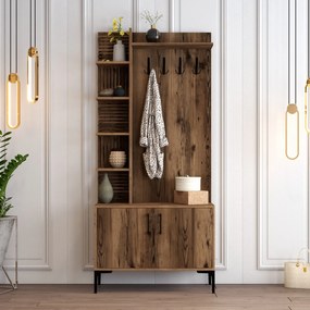 Hall Stand Viyana D – Nogueira – 90x200x35 cm