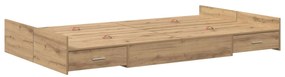 vidaXL Estrado de cama com arrumação Carvalho Artesanal 120 x 200 cm