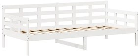 Sofá-cama c/ telhado 90x190 cm madeira de pinho maciça branco