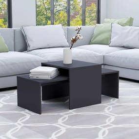 vidaXL Conjunto mesas de centro 100x48x40 cm contraplacado cinzento
