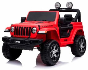 Jipe elétrico para Crianças JEEP Wrangler, assento duplo em couro sintético, rádio com Bluetooth e entrada USB, unidade 4x4, bateria 12V10Ah, rodas EV