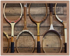 Fotografia emoldurada Retro Rackets, vários tamanhos
