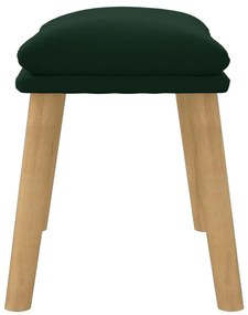 Apoio de pés 45x29,5x35 cm veludo verde-escuro