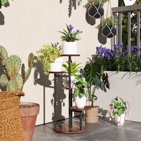 Suporte para Plantas de 5 Níveis Suporte para Plantas de Madeira e Aço