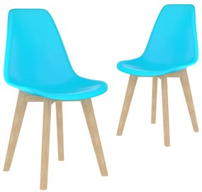 vidaXL Cadeiras de jantar 2 pcs plástico azul