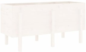 Canteiro elevado de jardim 121x50x57 cm pinho maciço branco