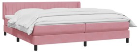 Cama com molas/colchão rosa 180x220 cm veludo