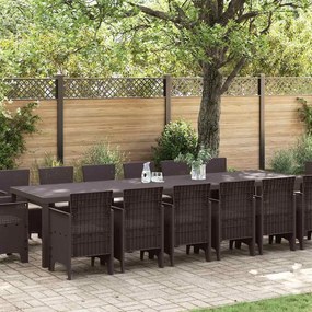 vidaXL Conjunto de Jantar de Jardim 15 pcs Castanho Para 14 Pessoas