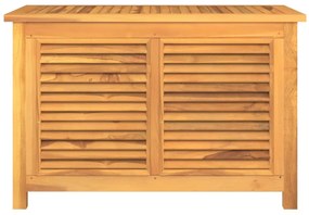 Caixa de arrumação para jardim com saco 90x50x58 cm teca maciça