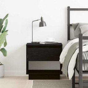 Cômoda de Cabeceira vidaXL Preto Carvalho 45x34x48 cm Madeira de Engen