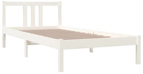 Estrutura de cama 90x200 cm madeira maciça branco