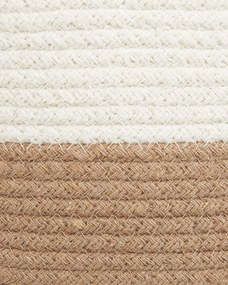 Conjunto de 2 cestos de algodão creme e branco ARDESEN Beliani