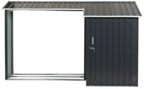 Abrigo de jardim em metal cinzento 158 x 270 cm AOSTA Beliani