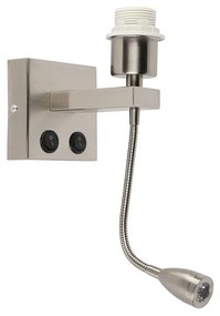 Candeeiro de parede moderno em aço com braço flexível - Brescia Combi