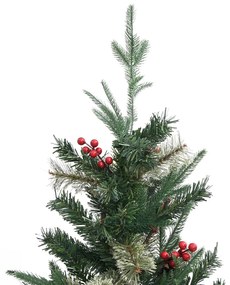 Árvore de Natal com pinhas 225 cm PVC e PE verde