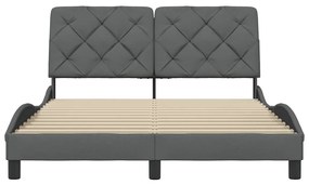 Estrutura de cama sem colchão 140x200 cm tecido cinzento-escuro