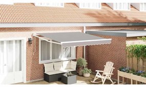 vidaXL Toldo Retrátil Cinzento-claro 350 x 250 cm Poliéster e Alumínio