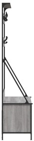 Bengaleiro com arrumação calçado 100x41x184 cm cinza sonoma