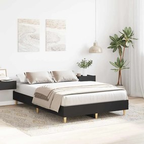 Estrutura de cama sem colchão 140x190 cm preto