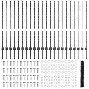 Postes de Cerca vidaXL 22 pcs U-Channel Cinza 120 cm Aço, Cerca Hexago