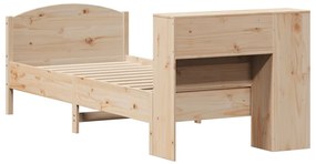 Cama com estante sem colchão 90x200 cm pinho maciço