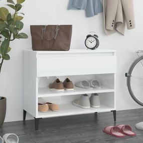 vidaXL Sapateira 70x36x60 cm derivados de madeira branco brilhante