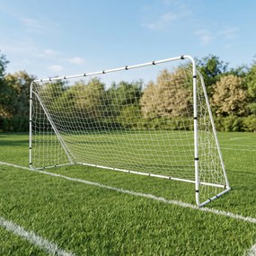 Baliza de Futebol, 367 x 124 x 181 cm, Estrutura Metálica Resistente, Branco