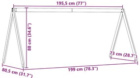 Telhado de cama infantil 203x80,5x142 cm pinho maciço branco