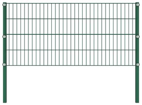 Painel de vedação com postes ferro 13,6x0,8 m verde