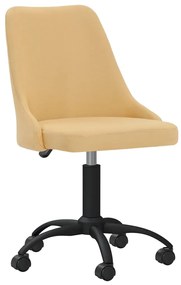vidaXL Cadeira de jantar giratória tecido amarelo