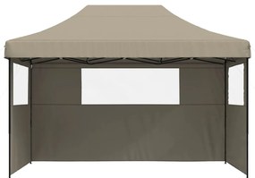 Tenda p/ festas pop-up dobrável c/ 3 paredes cinza-acastanhado