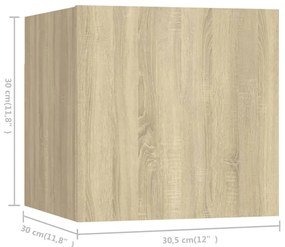 Conjunto móveis de TV 8 pcs madeira processada carvalho sonoma