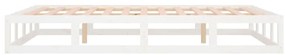 Estrutura cama pequena casal 120x190 cm pinho maciço branco