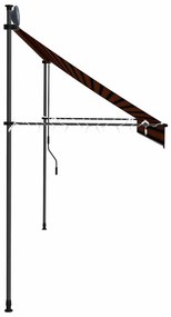 Toldo retrátil manual com LED 350 cm laranja e castanho