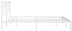 Estrutura de cama com cabeceira 193x203 cm metal branco