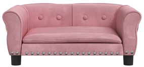 Cama para cães 70x45x30 cm veludo rosa