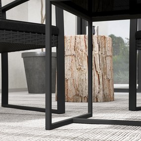Conjunto de Móveis de Jardim de Vime Sintético Conjunto de 1 Mesa e 2