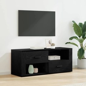 vidaXL Gabinete para TV com gaveta Carvalho Preto 100 x 35 x 40 cm