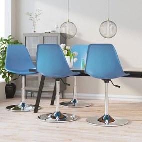 vidaXL Cadeiras de jantar giratórias 4 pcs PP azul