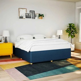 Estrutura de cama sem colchão 200x200 cm tecido azul