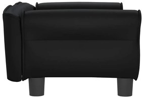 Cama para cães 70x45x30 cm couro artificial preto