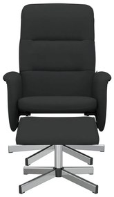 Cadeira reclinável com apoio de pés tecido preto