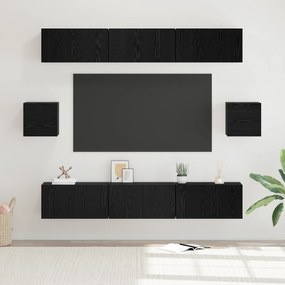 vidaXL Conjunto de Estante para TV Outros 8 pcs Carvalho Preto
