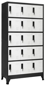 339824 vidaXL Cacifo 90x40x180 cm aço antracite e branco