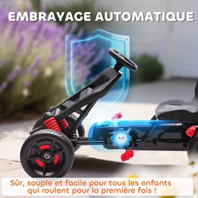 Kart a pedais para crianças, karting infantil para idades entre os 3 e os 6 anos com roda livre, travão e rodas antiderrapantes em EVA, vermelho