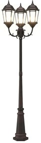 Poste de Luz de Jardim 3-Lamp E27 Bronze 235 cm Alumínio