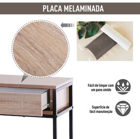 Mesa para Hall com 2 Gavetas e Prateleira Inferior 120x30x81,5 cm Carvalho