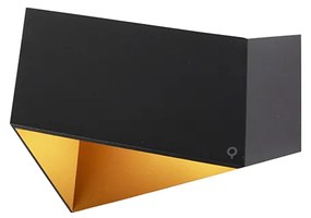 Candeeiro de parede design preto com dourado - Fold