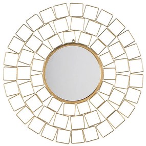 Espelho de parede redondo em metal dourado ø 90 cm LABRIT Beliani