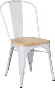 Pack De 4 Cadeiras De Jantar Empilháveis Lix Madeira Natural - Branco - Sklum